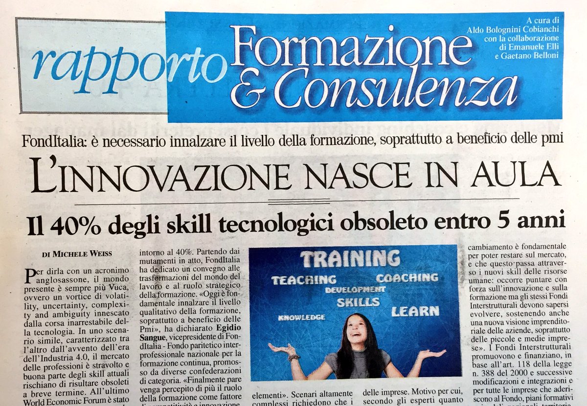 Decollanz's tweet photo. Il 40% degli skill tecnologici diventa obsoleto entro 5 anni: serve l’impegno dei #TrueInnovator per fronteggiare #skillgap #IBMciCrede #Alternanza #Cognitive #Blockchain https://t.co/8xEeE4DVll