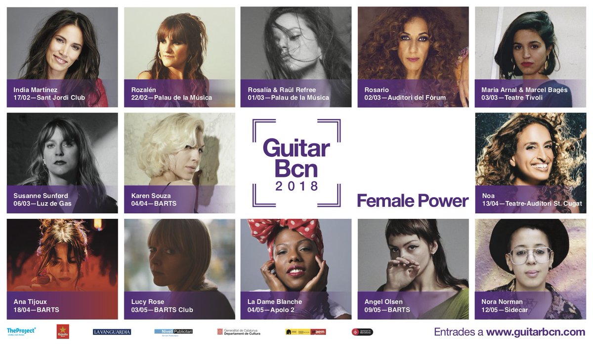 guitfestbcn's tweet photo. ¿La escena musical es cosa de hombres?
¡Female Power en el Guitar Festival BCN 2018!
https://t.co/VHTSSAdZJu https://t.co/zdf2R3ZRtI