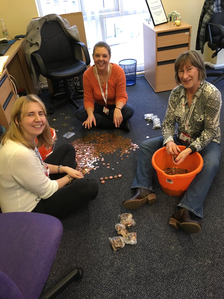 Team at Nightstop counting the kind donation from <a href="/WyreForestRT/">Wyre Forest RT</a> . Thank you