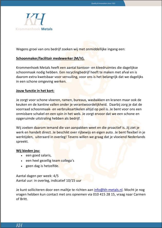 #vacature Graag retweeten, wellicht helpt u een van uw volgers aan een baan!