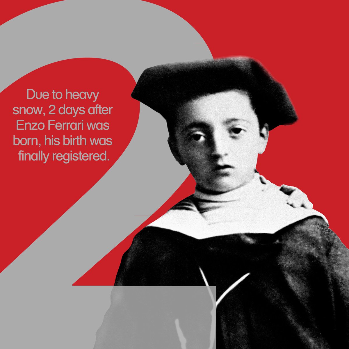 DesignMuseum's tweet photo. #FerrariFact | Enzo was delayed yet again by the snow later in his life. In 1919 he was trapped in a snowstorm, whilst driving to a race and ended up being chased by wolves. Bad luck? https://t.co/ZTffI6d6tM