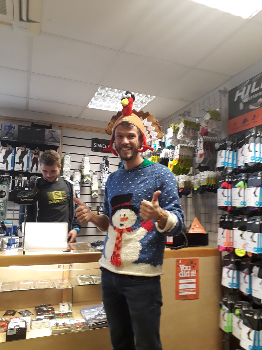 Race organiser <a href="/ToBeFranklin/">Steve Franklin</a> getting in the mood for the #totleyac Two Turtle Doves Fell Race on boxing day. Looking good Steve 😂