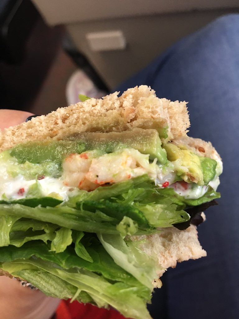jessiecarcar's tweet photo. Mouldy avocado in my sarnie @Pret you’ve ruined my favourite. 🙁 https://t.co/z44LbyaXWx