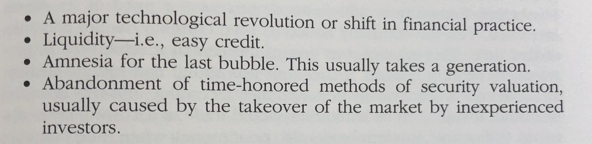 The necessary conditions for a bubble (from William Bernstein’s The Four Pillars of Investing)