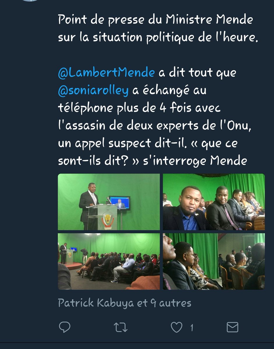 MMGratien's tweet photo. @soniarolley en sait-elle plus qu'elle n'ose l'avouer? Avec 4 minutes de conversation téléphonique avec les présumés assassins des experts onusiens... wait and see https://t.co/dS7FG3nUbZ