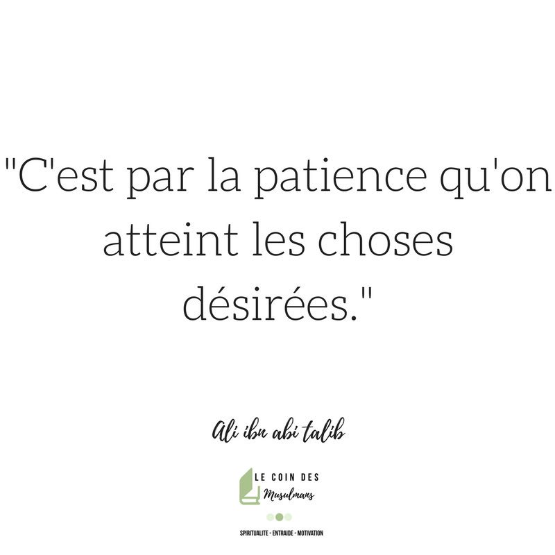 Coin Des Musulmans Ar Twitter Citation Pleine De Sagesse D Ali Ibn Abi Talib La Patience Est Mere Des Vertus Tout Vient A Point A Qui Sait Attendre A Mediter Citationdujour