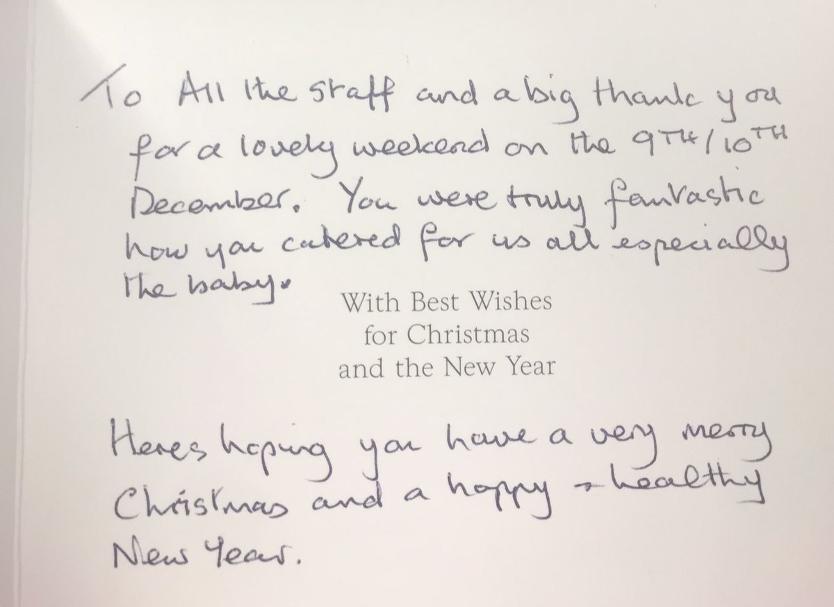 Love to receive these. Christmas card and a special thank you from a family we catered a table of 20 for their family Christmas meal together. 🎅🏻🎄