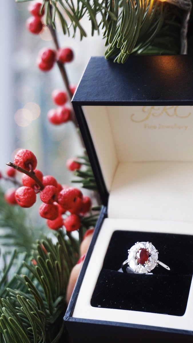 #JRCCHRISTMAS Day 21 - Pigeon Blood Red Ruby encased in handpicked Diamonds, sourced independently by us. 
Simply Beautiful. ❤️