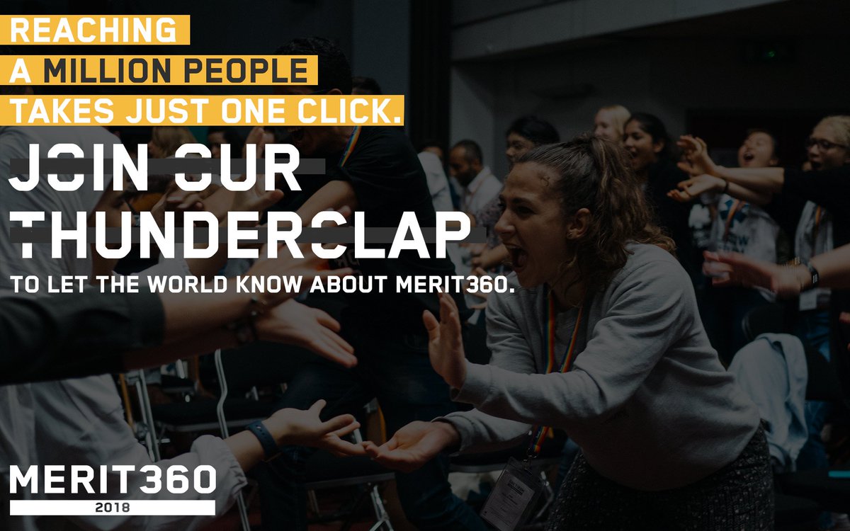 JOIN OUR THUNDERCLAP!!

Click here: bit.ly/WMthunderclap

With just one click you can donate a Facebook status and a tweet, and help us reach out to more than a million people and inform them about the life-changing opportunity to be a part of Merit360!