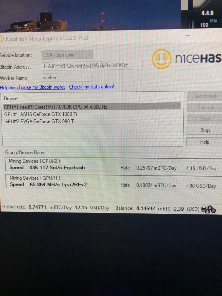 speakster30's tweet image. @NiceHashMining finally running and running well. Thank you #nicehash #nicehashmining #bitcoin
