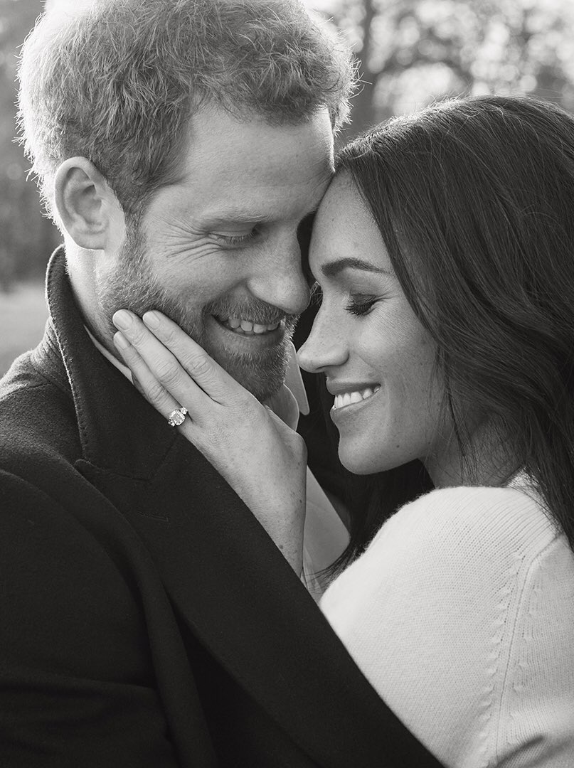 enews's tweet photo. We are royally swooning over Prince Harry and Meghan Markle's official engagement portraits. https://t.co/BsvCtWouat https://t.co/Xli3LJKLFT