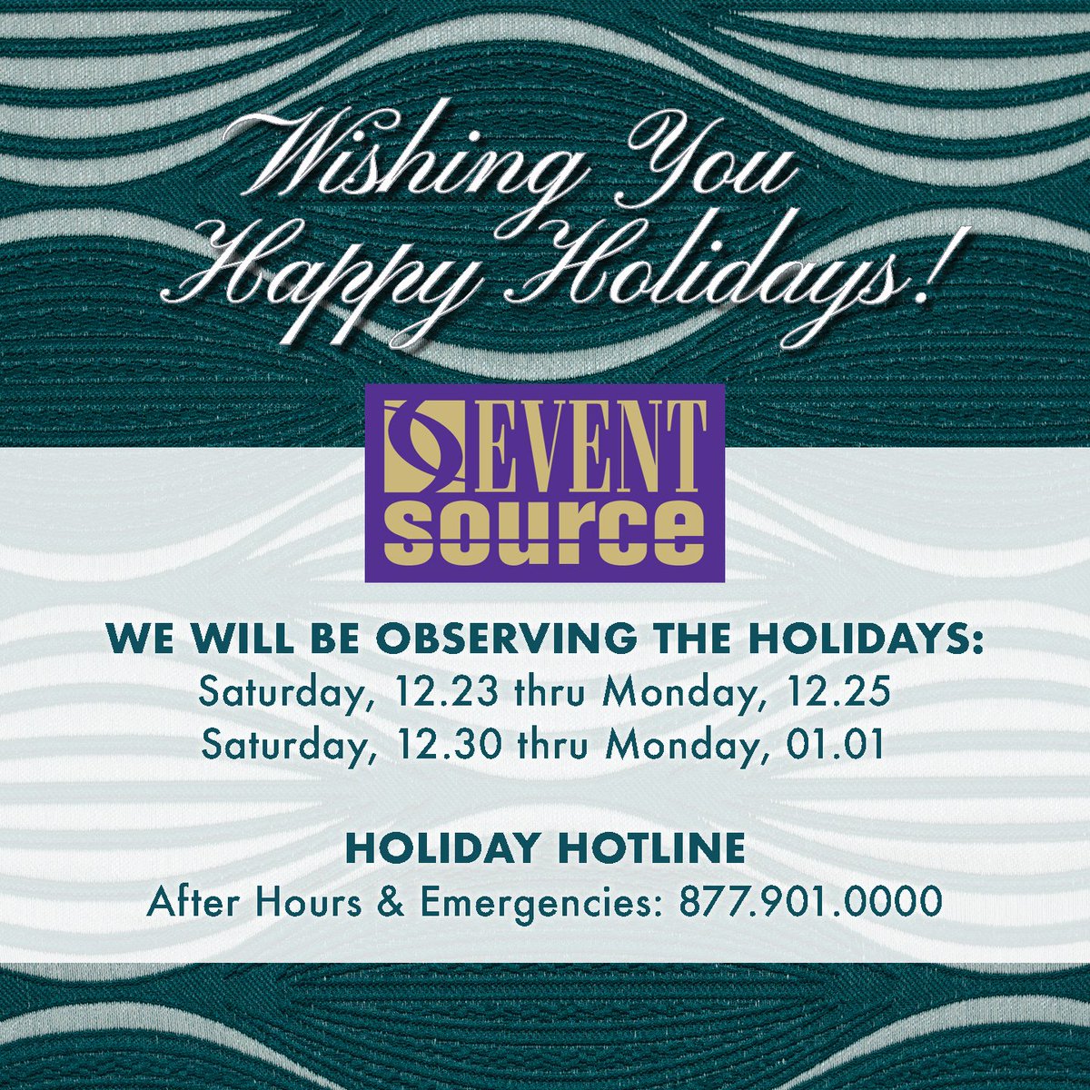 From all of us at Event Source: have a wonderful holiday season!