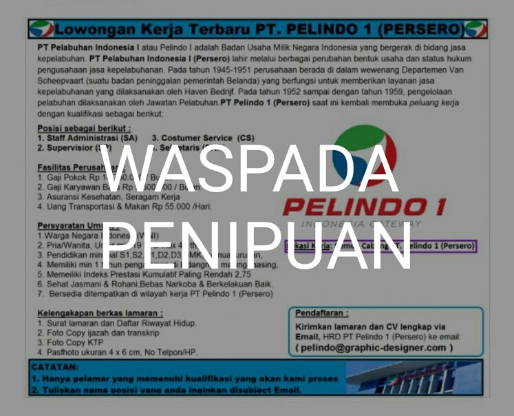 Pendaftaran Rekrutmen Pt Pelindo 1 : Lowongan Di Pt Pelindo Daya Sejahtera - Sebagai salah satu ...