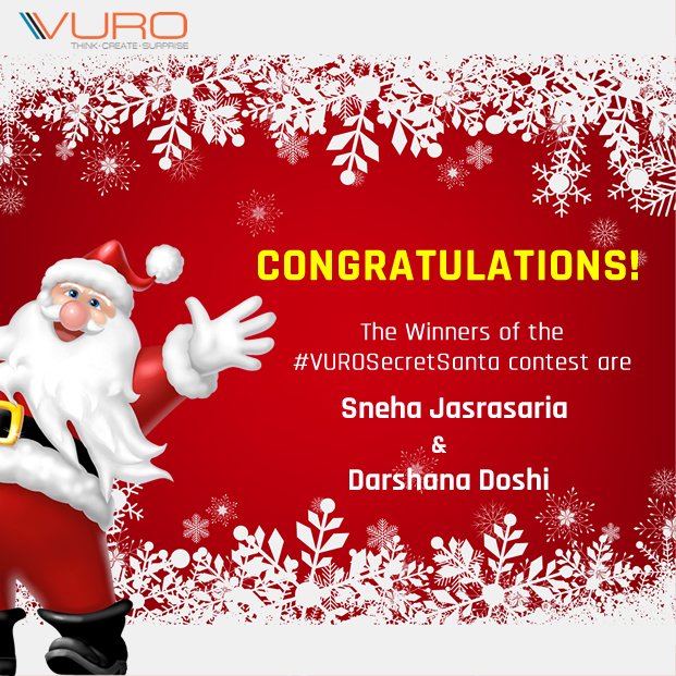 STPL3D's tweet photo. #VUROSecretSanta Contest #WinnerAnnouncement!
Congratulations to @SnehaJas & @ms_doshiii for winning there #wishlist.
Kindly DM us to claim your gift.
#TimeToWIsh #Giveaway #VURO #3DPrinting https://t.co/XEPJiYO1qV