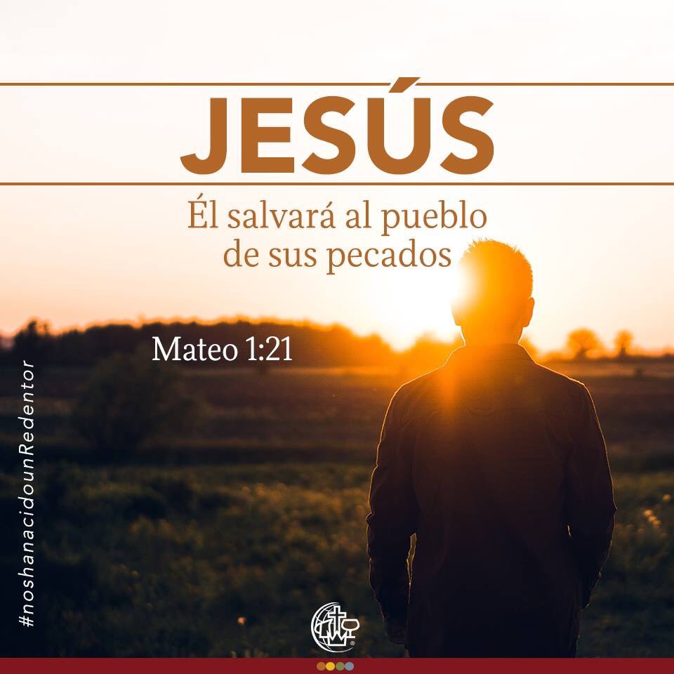AcymEcuador's tweet photo. Y dará a luz un hijo, y llamarás su nombre JESÚS, porque él salvará a su pueblo de sus pecados.
Mateo 1:21
#noshanacidounRedentor https://t.co/MYyQTsHhFj