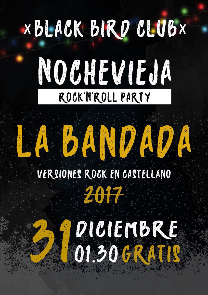 ¿Nochevieja en la <a href="/BlackBirdMusicC/">blackbird</a>? Se viene la fiesta más gamberra de #Santander. #Nochevieja #Rock #2018 #Navidad  #Cantabria