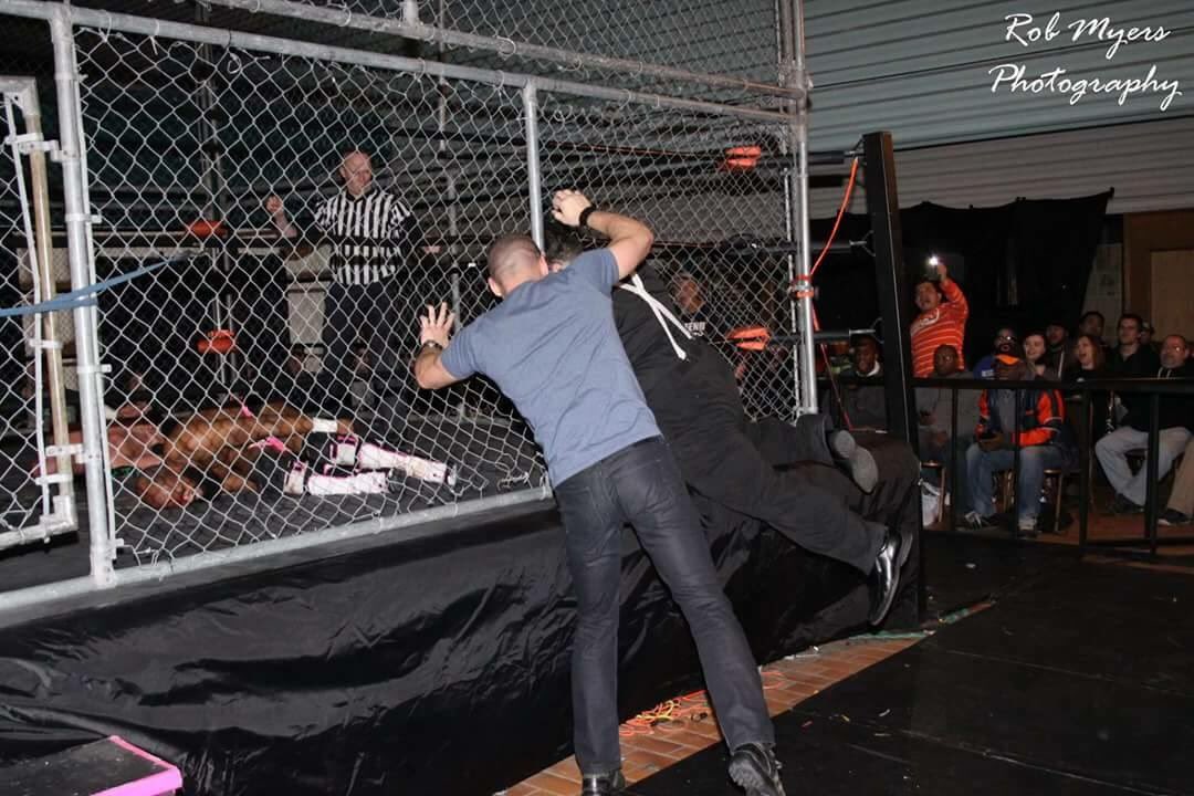 FU_JamesC's tweet photo. 3 years ago today, the guy that had my hooked on indie wrestling in 2003 took my head and threw it against a #SteelCage and itβs still a surreal moment to me. #ThankYou #EricPriest #GoldStandard #UnderwearModel https://t.co/zZQL6bTqRC