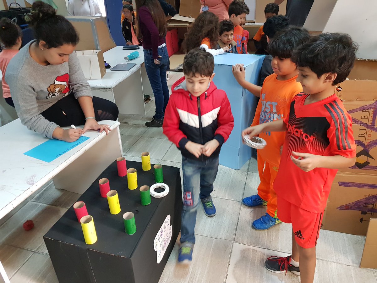 MYP3 students rocking their design action projects with their grade 1 clients! #AISQ8 #mypdesign