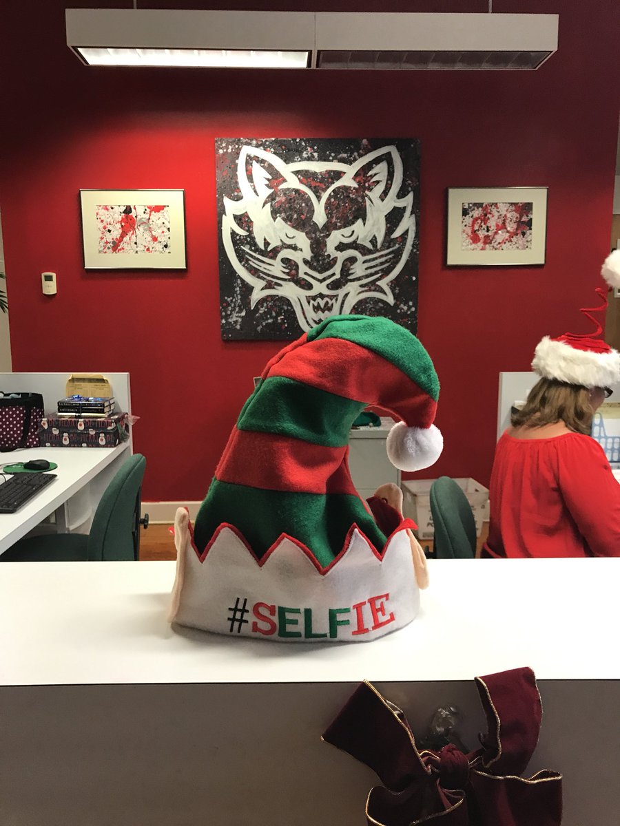 DianeHead1's tweet photo. @CrmBearcats stop by guidance/main office to take a selfie with the elfie hat and tweet it #snapthegapcitrus #crmbestyearyet https://t.co/pbY0EIbodF