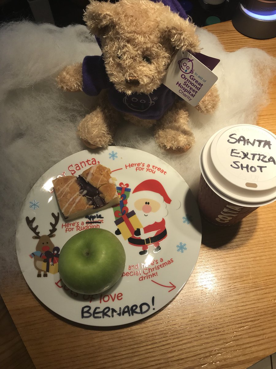 #12daysofbernard #extrashotforsanta#costaandcake