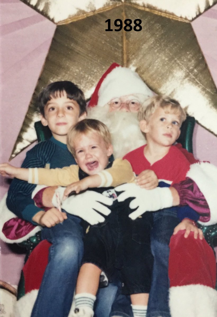 CharlotteDTodd's tweet photo. I just had to post this 1988 picture of our boys with Santa. 😍 #tbt #Toddboys #Santaterror #timeflies #momofboys https://t.co/tV6PwIQC0m