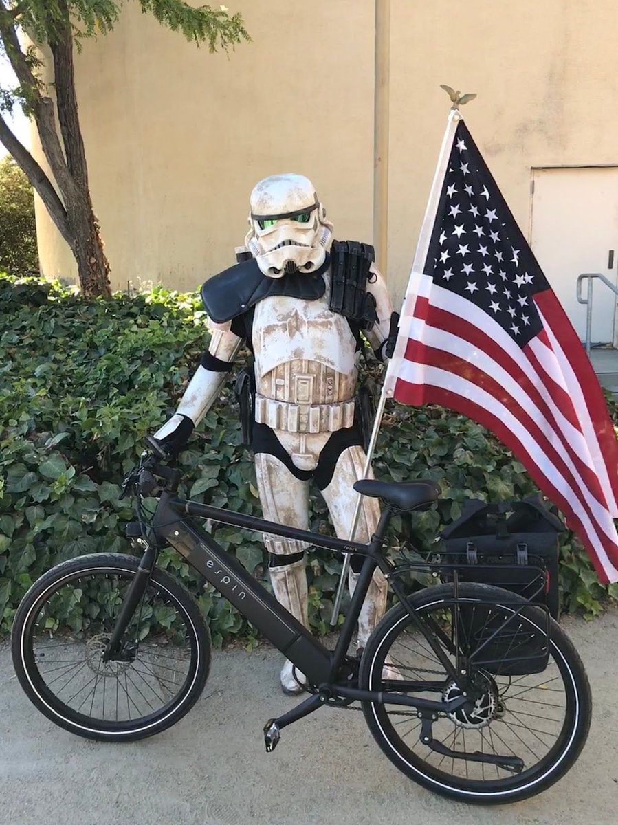 Who else is excited about the new Star Wars movie? We certainly are! #tbt to that time when a stormtrooper rode our eBike! #rideelectric #espinelectric