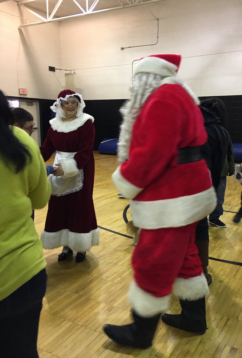 Santa, Mrs Claus and Jamie the the Elf are dancing up a storm with our students. #WeAreLamphere