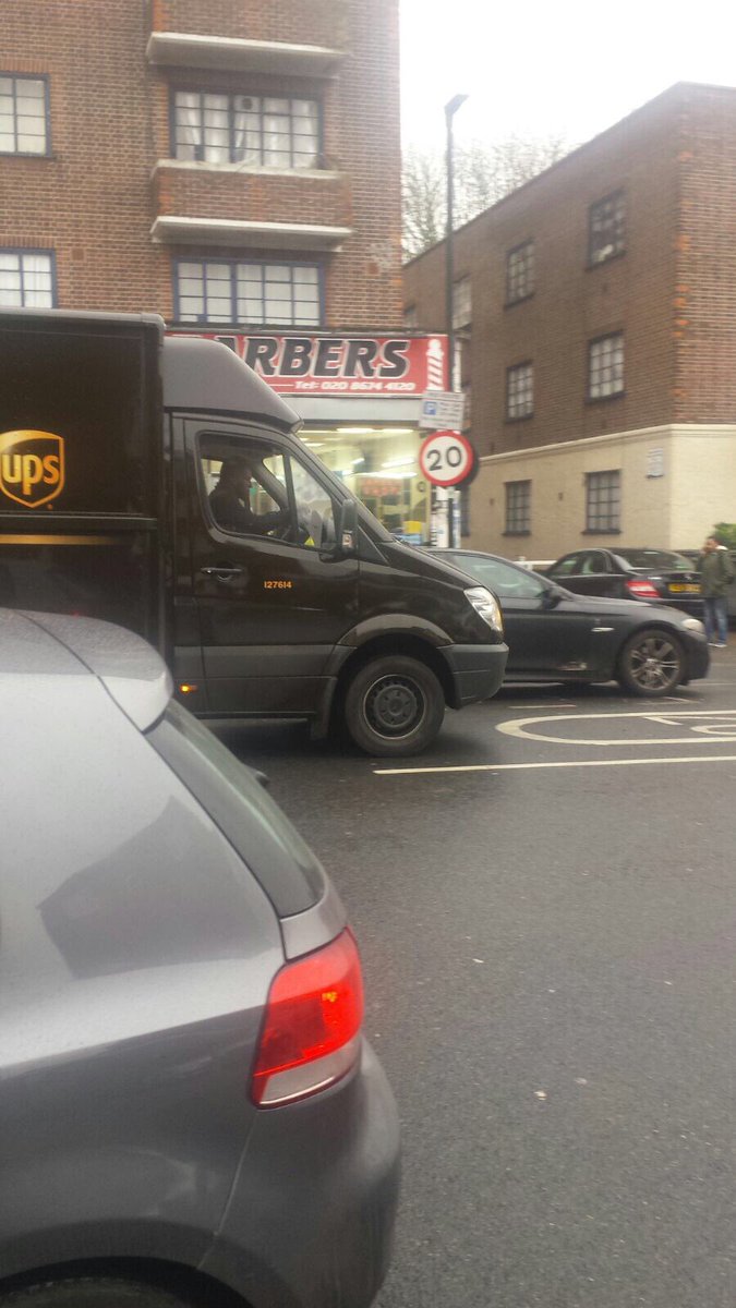 Witnessed some incredibly wreckless, dangerous, callous and arrogant driving from <a href="/UPS/">UPS</a> <a href="/UPSHelp/">UPS Help ᶠᵃⁿ</a> driver in Streatham today. Cut off a bus and went through a red light.