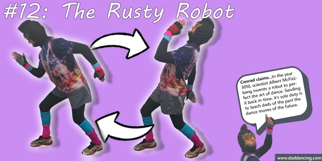 UniofExeterNews's tweet image. Craving more #DadDancing moves? Learn how to do Conrad's classic #RustyRobot! @UniofExeter @DadDancing