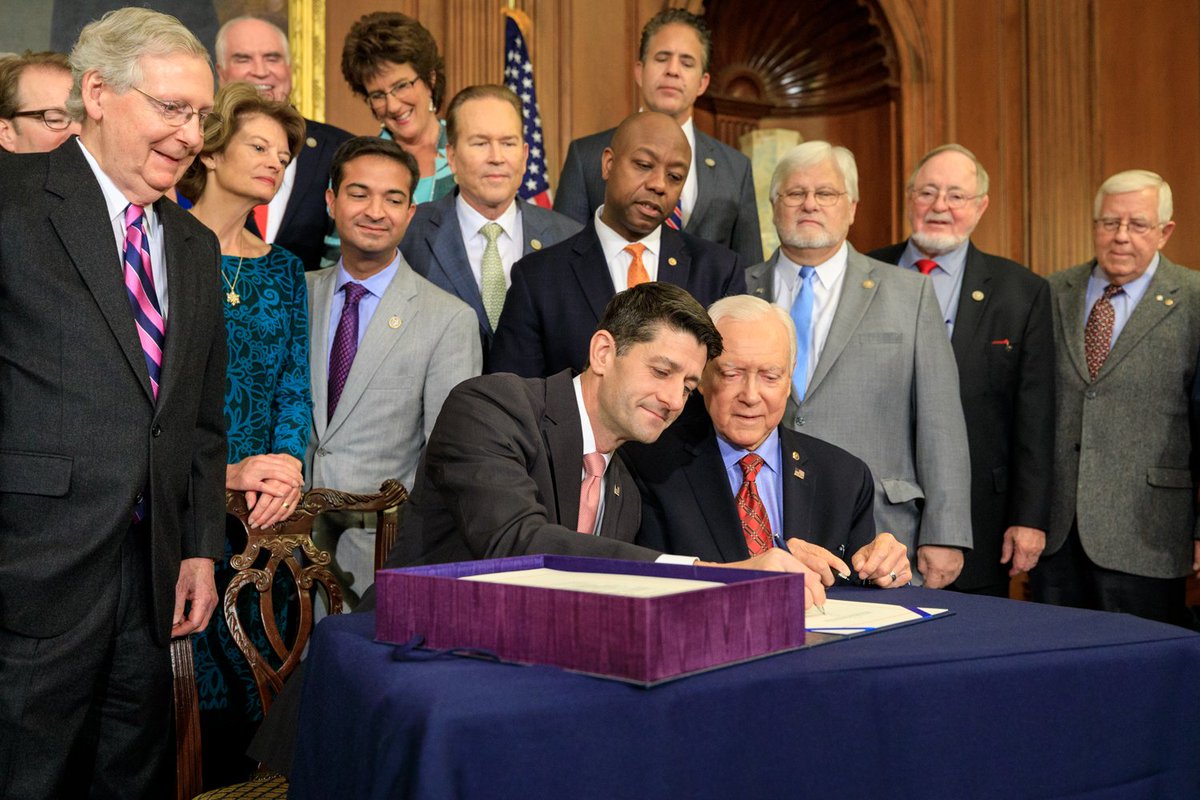 SpeakerRyan's tweet image. The Tax Cuts and Jobs Act is going to give our economy the jolt it needs and hardworking Americans the opportunity they deserve.