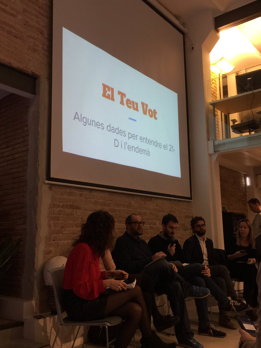 estrellab's tweet photo. Seguint la 'nit electoral' d'@ideograma #21DETV: presentació de dades del @elteuvot, debat i seguiment de resultats. https://t.co/eyfHKxCkiu