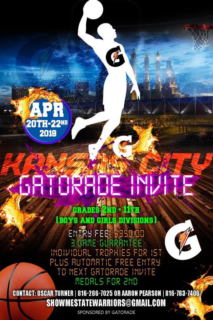 SMSWarriors816's tweet photo. All division winners get free entry to #gatoradeinvite in Indiana June 1st-3rd hosted by @JammersAAU https://t.co/xj1h5T5m3h