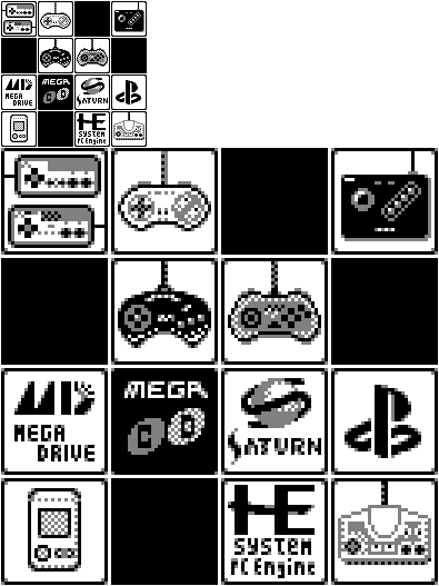 和田薫 Kaoru V Twitter 昔打ったドット絵を晒してみる レトロゲーム機のコントローラとかロゴとか T Co Ljbzi6fbn2 Twitter