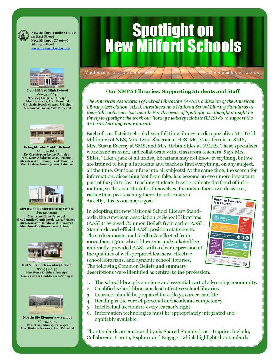 The December issue of Spotlight on New Milford Schools is ready for viewing: images.pcmac.org/Uploads/NewMil…