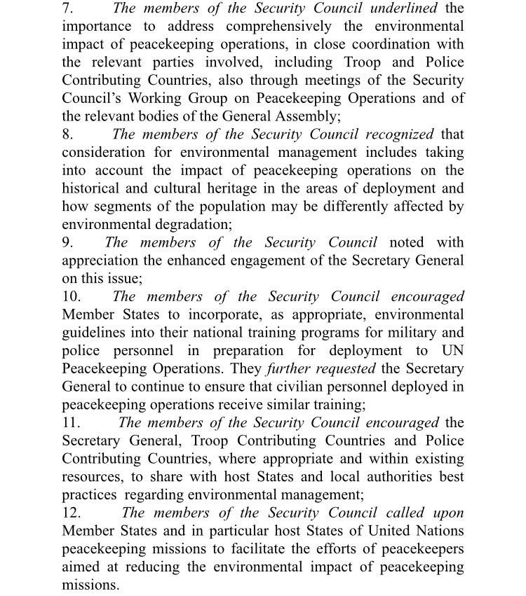 ItalyUN_NY's tweet photo. #UNSC members are working to reduce environmental impact, including taking into account the impact of @UNPeacekeeping on historical and #culturalheritage in areas of deployment

##ItalyUNSC proud to have raised attention on environmental impact of @UNPeacekeeping https://t.co/0lOiGIkEVe