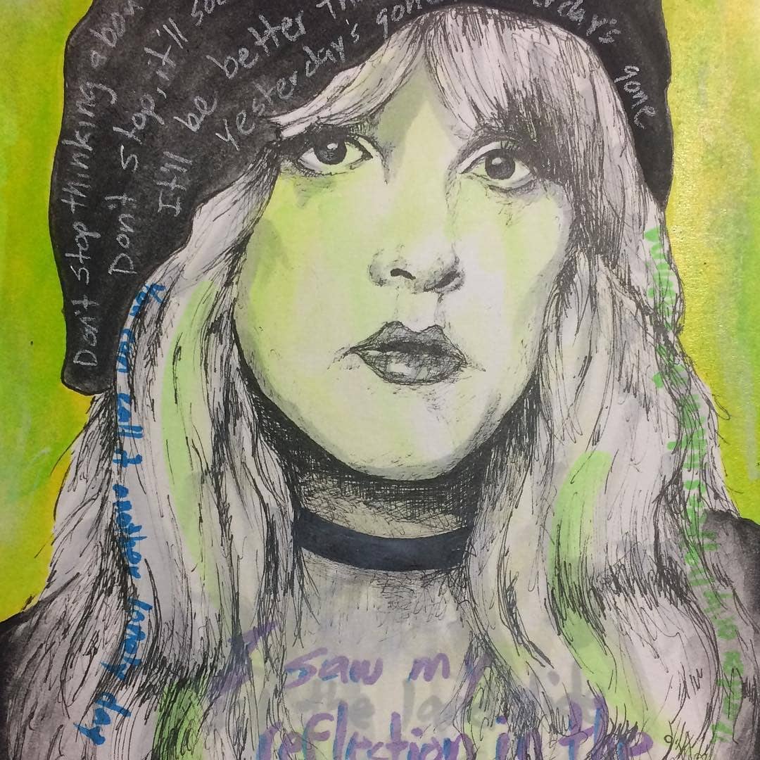 StevieNixChain's tweet photo. 🎨 Stevie Nicks artwork by: phil_spaulding_art on IG #stevienicks #fleetwoodmac #art #lyricart #inspiration #lyrics #drawing #sketch #ink #watercolor #charcoal #painting #mixedmedia #artwork #philspaulding https://t.co/I8tEjybyqI
