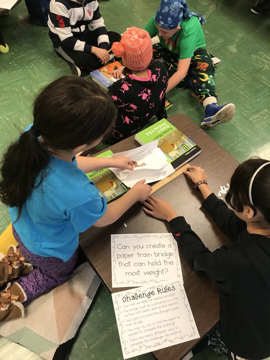 MrsCoreyBV's tweet photo. Kicking off Polar Express Day with a train bridge STEM activity! #bvpride #d109pride https://t.co/cOrk0oRlhN