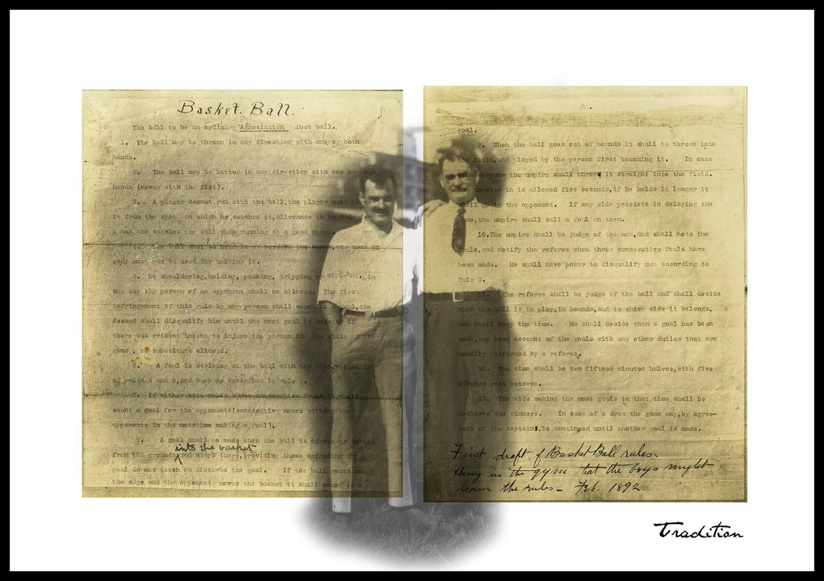 #TBT  On Dec 21, 1891, the first basketball game was played - based on 13 original rules written by Dr James Naismith. Dr Naismith pictured here with his son John E 'Jack' Naismith - the first basketball coach at Sioux City East. @iowahallofpride <a href="/IHSAA/">IHSAA</a>