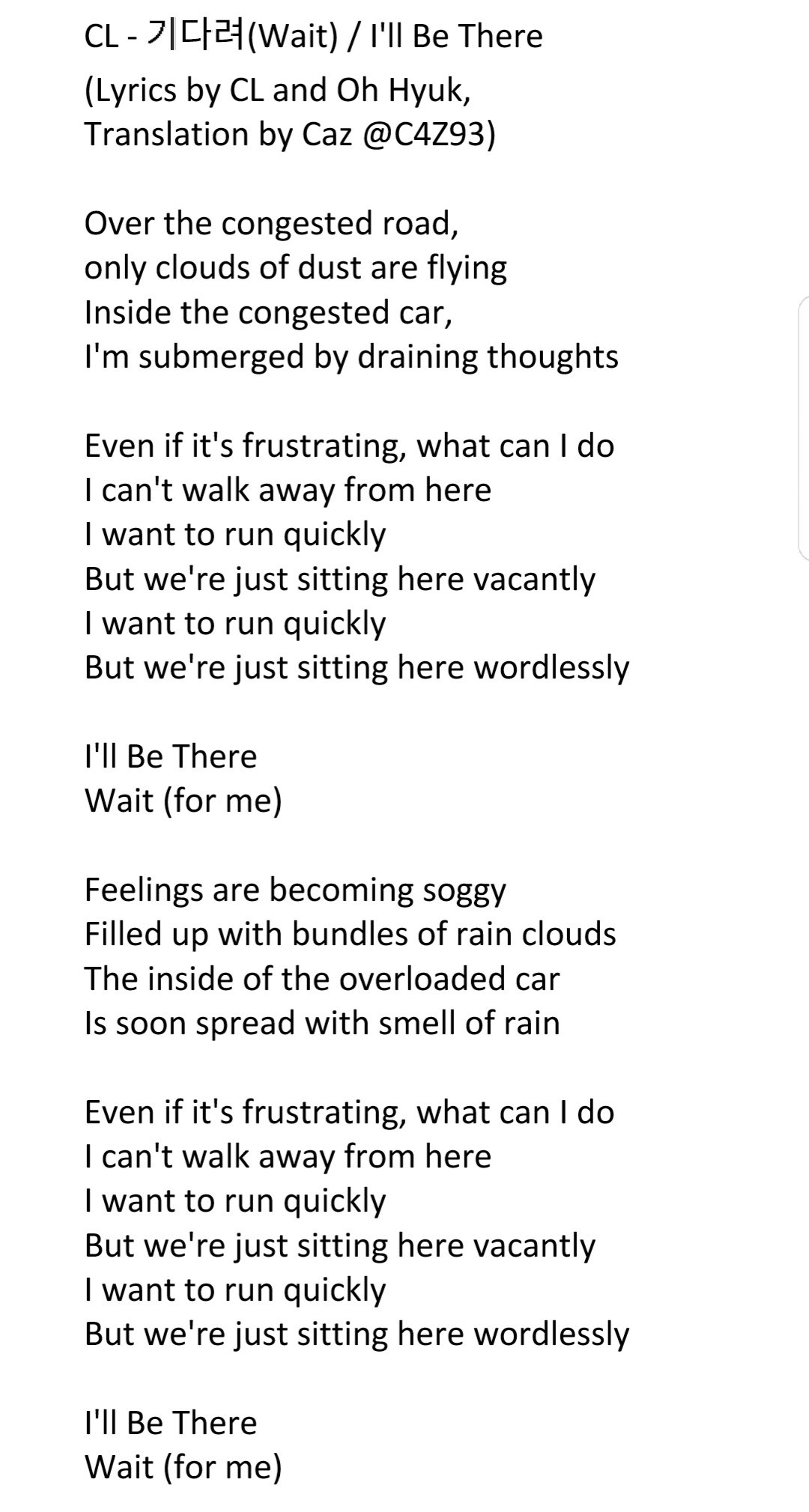 I Miss Cl Lyrics Translation Cl 기다려 Wait I Ll Be There Lyrics By Cl Chaelincl And Oh Hyuk Hyukohh Cldoublelife I Miss Cl Lyrics Translation Cl 기다려 Wait I Ll Be There Lyrics By Cl Chaelincl And Oh Hyuk Hyukohh Cldoublelife
