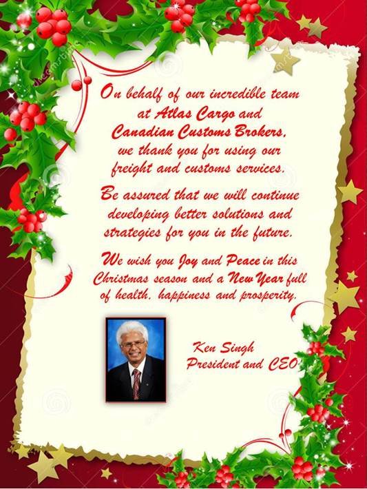 Merry Christmas and a Happy New Year from Atlas Cargo!!