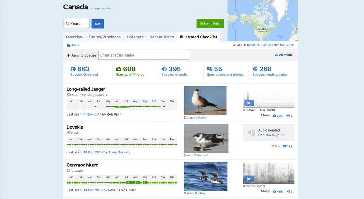 Team_eBird's tweet photo. #eBird2017: #eBird Illustrated Checklists revolutionize the exploration of eBird data. Explore any hotspot or region like never before. Add your own media and be featured on your local Illustrated Checklist!
More 2017 highlights: https://t.co/IK38ZCY4Xc https://t.co/MXaBLbFgKC