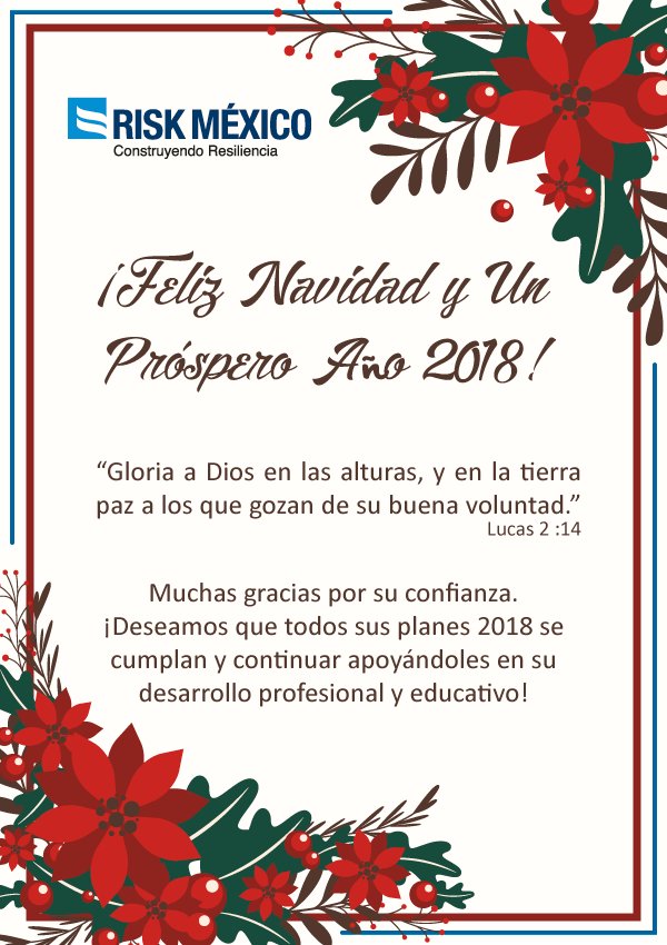 RiskMexico's tweet photo. Muchas gracias por su confianza. 
¡Deseamos que todos sus planes 2018 se cumplan y continuar apoyándoles en su desarrollo profesional y educativo! https://t.co/H2klqJFJNs