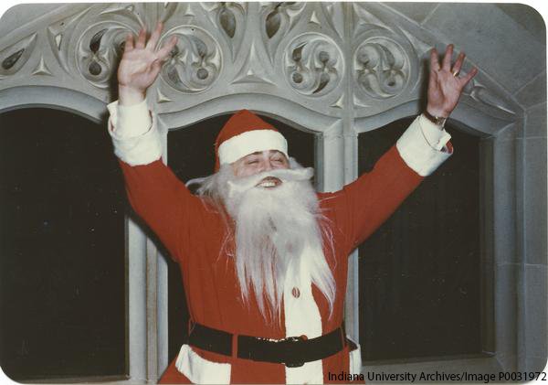 Happy holidays, Hoosiers! We love this #TBT of Herman B Wells dressed as Santa circa 1949. Thanks to <a href="/IUBArchives/">Indiana University Archives</a> for use of the photo.