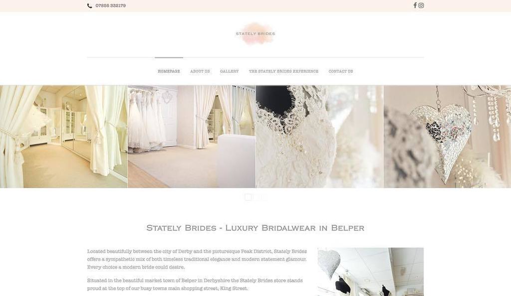 We love this stunningly beautiful website created for Leanne at Stately Brides of King Street, Belper. 
Clean, modern with soft, delicate colouring, the website gives an insight into the services and experience every Stately Bride customer will encounter right up to, as well…