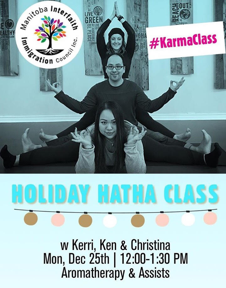 welcomeplacemb's tweet photo. Christmas Day (Dec 25) Karma Class at Moksha Yoga,
1090 Waverley (#100) from noon - 1:30 pm.
PROCEEDS FROM THE CLASS WILL GO TO MIIC (WELCOME PLACE)
Suggested donation $10.00. #karmaclass https://t.co/ObutgGE6TW