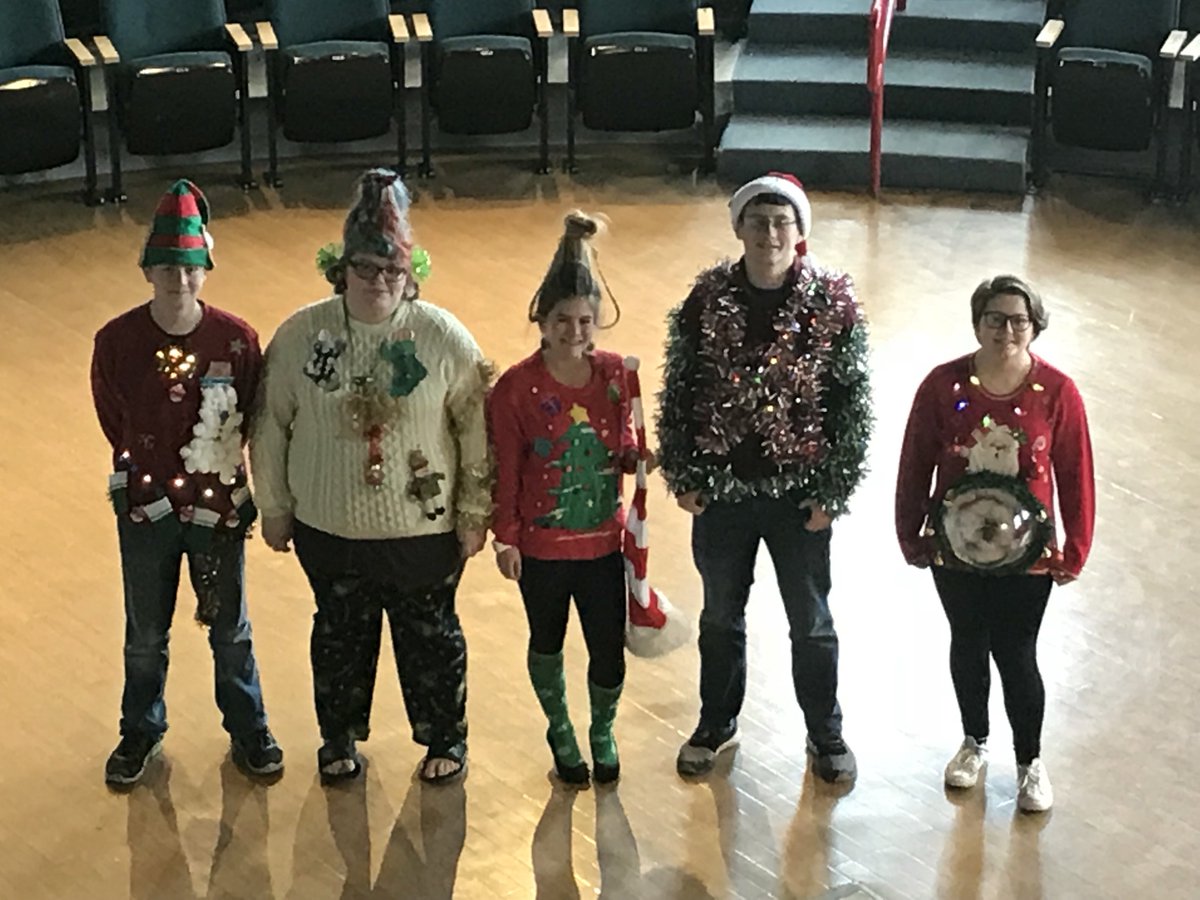 OHCHSviking's tweet photo. Last day before vacation celebration: ugly sweater contest! https://t.co/ng450Rp8XF