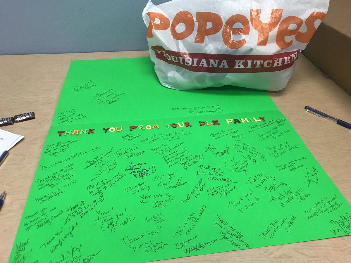 DLE feeling special! Popeyes in Orange City so thoughtful &amp; kind, treating us to lunch ❤️ Thank you <a href="/DeltonaLksElem/">Deltona Lakes Elem</a> <a href="/DeltonaLakes/">Deltona Lakes</a> <a href="/ramonita_ortiz1/">Ramonita Ortiz</a> <a href="/PopeyesChicken/">PopeyesChicken</a>