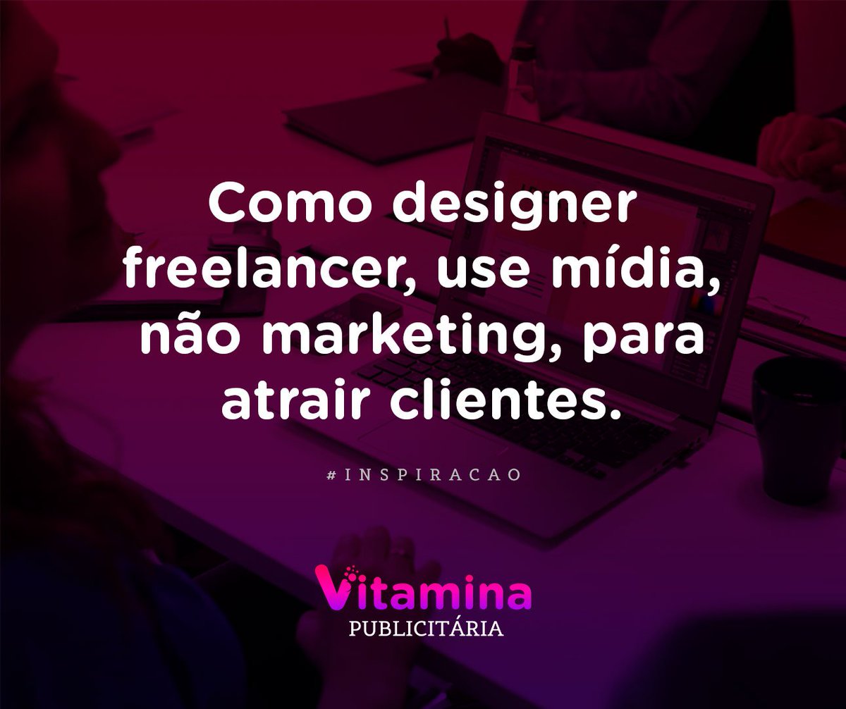 vpublicitaria's tweet photo. Como designer freelancer, use mídia, não marketing, para atrair clientes.
Assista a 1ª aula do Curso Master Designer Freelancer gratuitamente ⤵
https://t.co/TB1nKXyV1P
#designer #design #freelancer #freela #inspiracao #dailyinspiration #midia #vender #atrairclientes https://t.co/i5DbipmUde