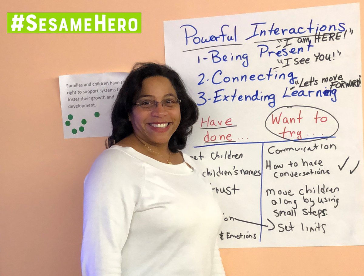SesameCommunity's tweet photo. βThe mission of my work is to provide informal child care providers--those taking care of children under the age of five in the home--with tools, resources, and support to build positive relationships with young children" Meet #SesameHero Zoraima: https://t.co/vr3OemX3cx https://t.co/kObUMRJ3TE