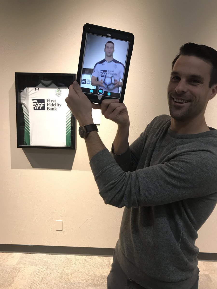 OverworldApp's tweet photo. @CoadyAndrews came by to see his piece and much more at The Museum of Augmented Reality! You should too. 

We’ll be here until January 14th.  @EnergyFC @TheGridOKC https://t.co/7ZazbBTAyM